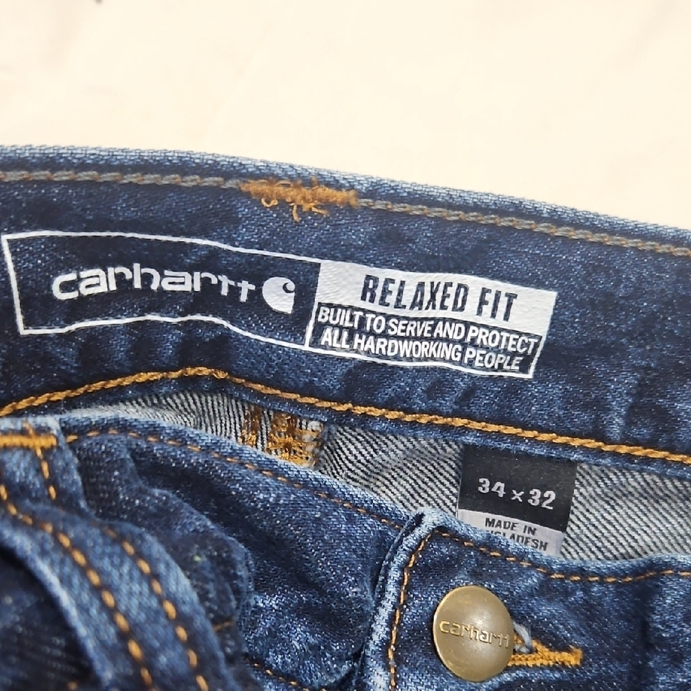 Carhartt Men's Deep Indigo Relaxed Jeans - Picture 2 of 6